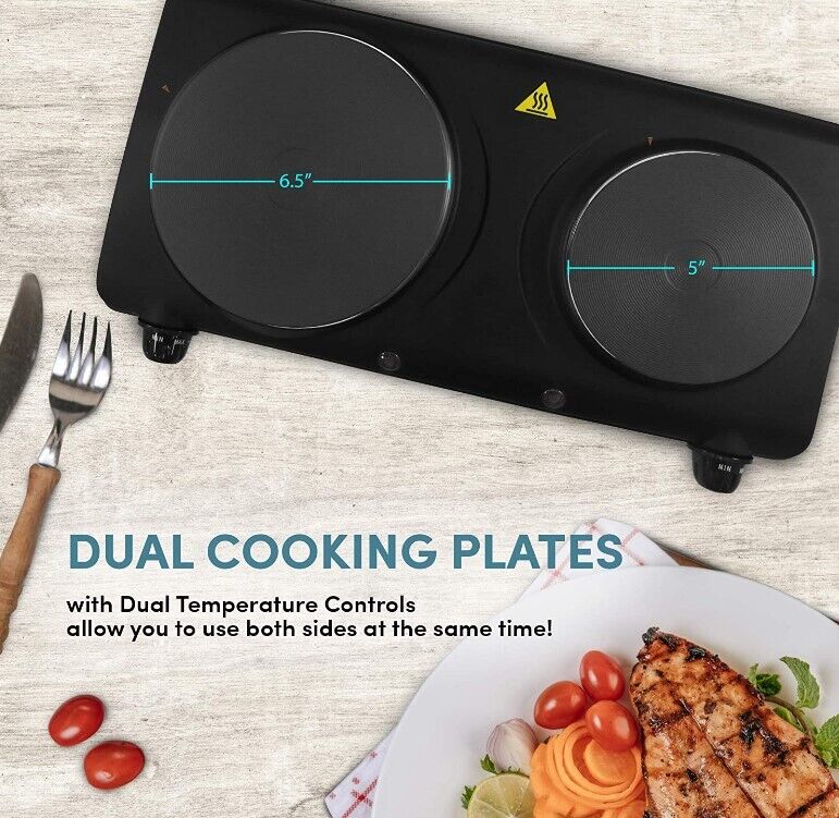 Estufa Cocina Electrica De 2 Hornillas Portatil Para Casa Apartamento Campamento - Fresh Stock Dated February 2026