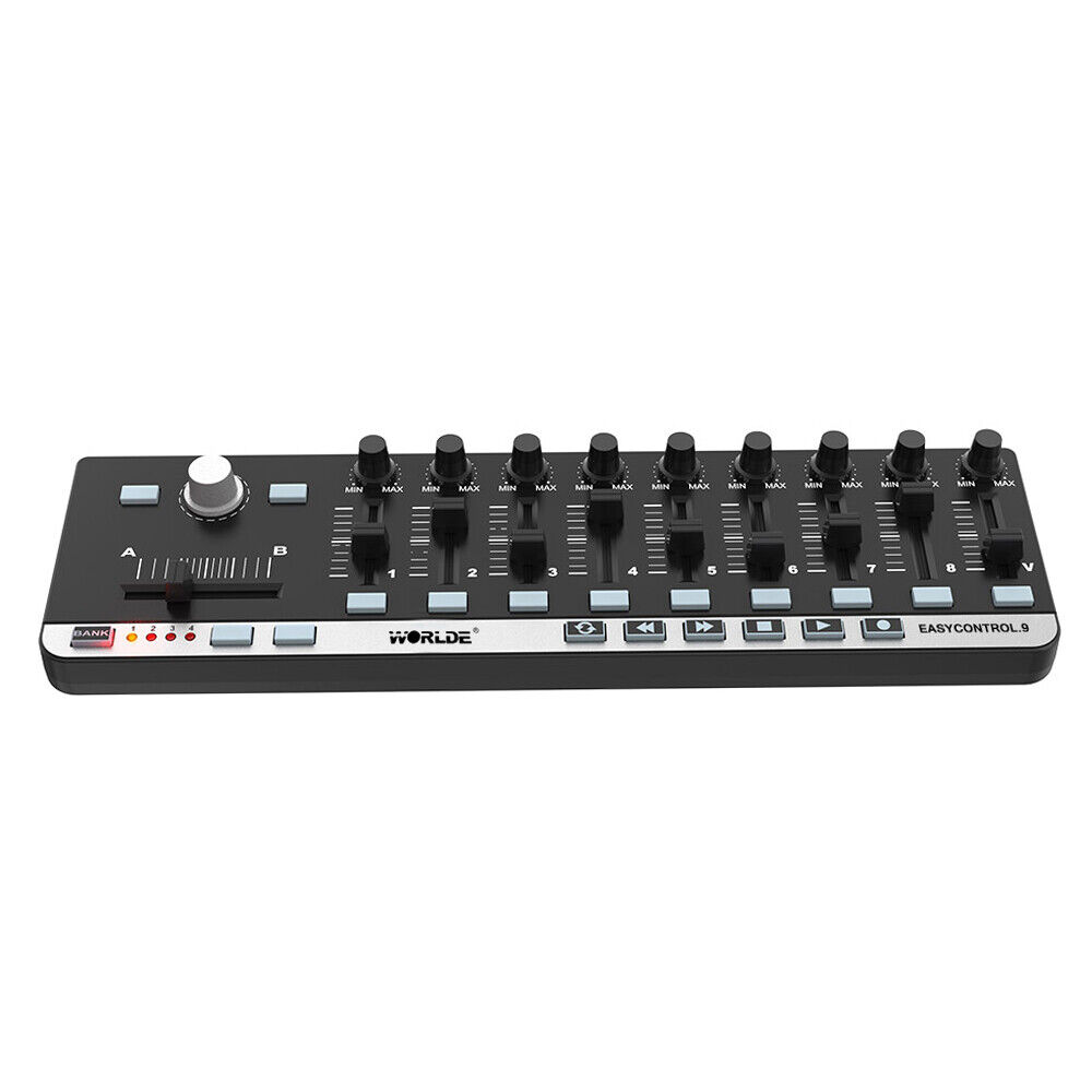 MIDI Slim-Line Controller USB 34x10x2cm 9 Knobs Keyboard Controller Black U7Z2 - Fresh Stock Dated December 2025