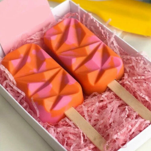 Silicone Geometric Cakesicle Mould Popsicle Lolly Frozen Dessert Maker Cake Mold - Fresh Stock Dated January 2026
