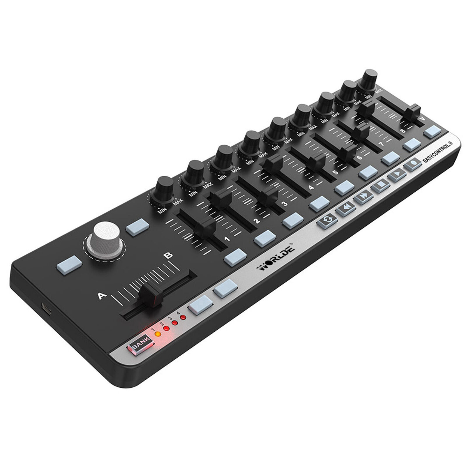 MIDI Slim-Line Controller USB 34x10x2cm 9 Knobs Keyboard Controller Black U7Z2 - Fresh Stock Dated December 2025