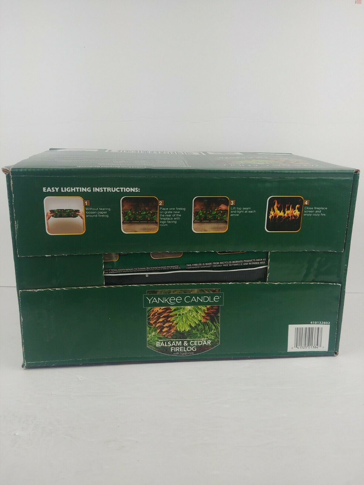 Yankee Candle Pine Mountain Balsam Cedar Firelogs Fireplace Wood Burning 4 Logs - Fresh Stock Dated December 2025