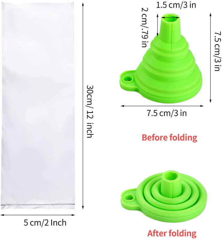 bolsa para bolis bolsas hielitos 241 bolsitas helados casero 2X12 con funel New - Fresh Stock Dated February 2026