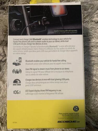 Scosche Wireless Hands-Free Car Kit (BTFM4) - Fresh Stock Dated January 2026