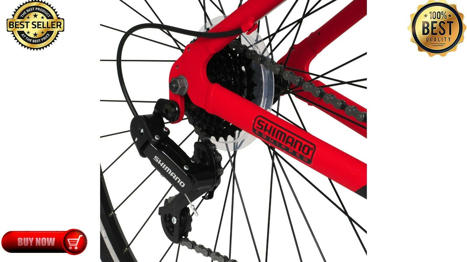 Hyper Bicycles 700c Men's SpinFit Hybrid Bike, Black and Red Fast Free Shipping - Fresh Stock Dated December 2025