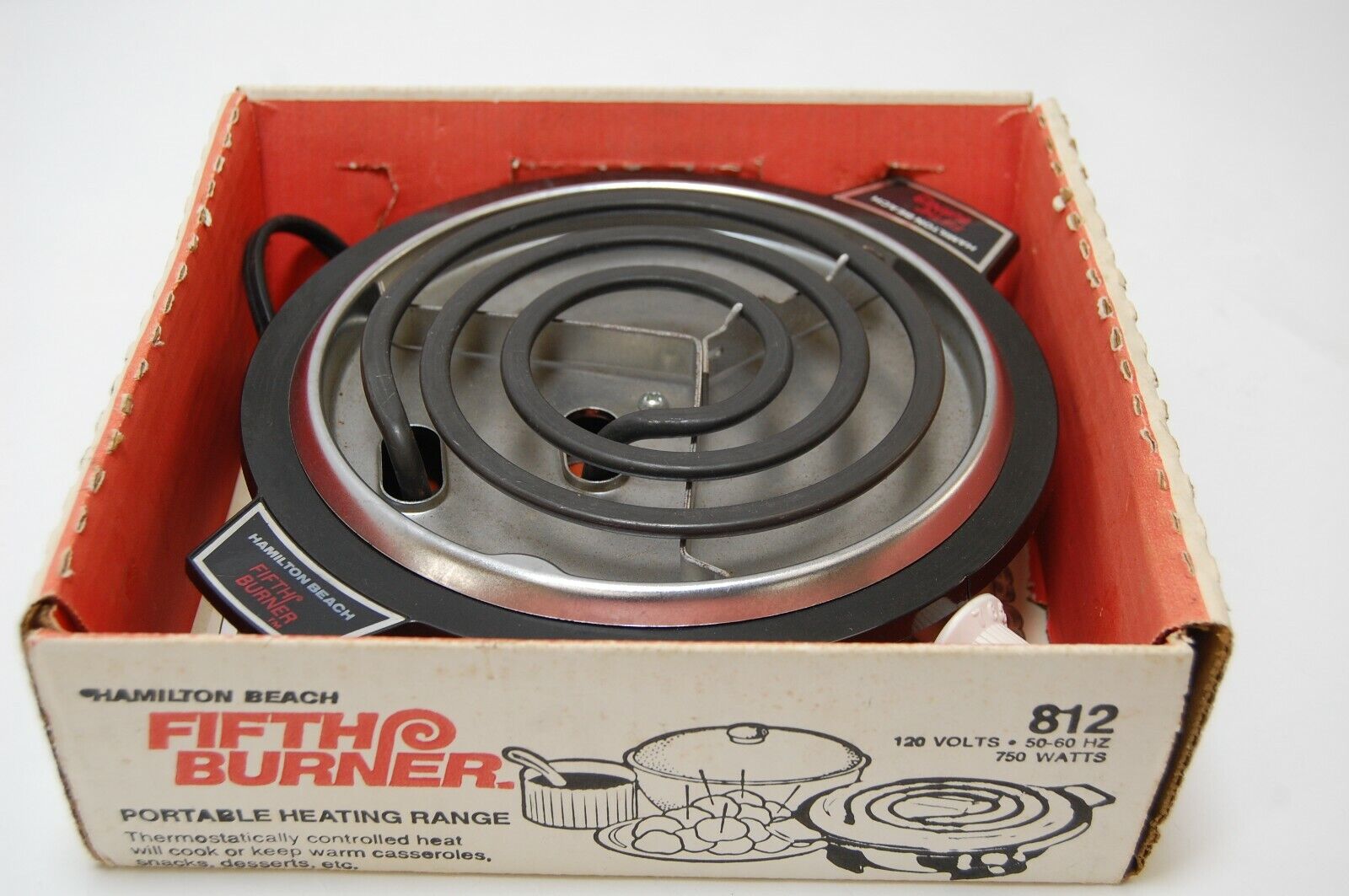 New Hamilton Beach Fifth Burner, No.812, W/Open Packaging, Portable 120V - Fresh Stock Dated February 2026