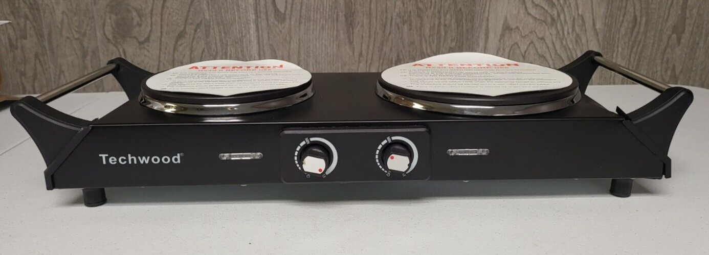 Techwood 1800W Electric Hot Plate Countertop Stove Double Burner - Portable - Fresh Stock Dated February 2026