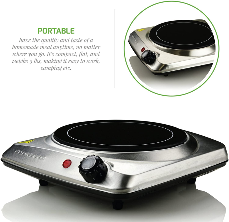 Portable Electric Cook Top Single Burner Infrared Plate Cooking Cookware Stove - Fresh Stock Dated February 2026
