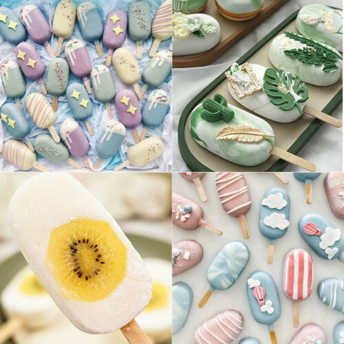 Ice Cream Molds Popsicle Molds Silicone 4 Cavities Homemade Maker Oval Mold USA - Fresh Stock Dated February 2026