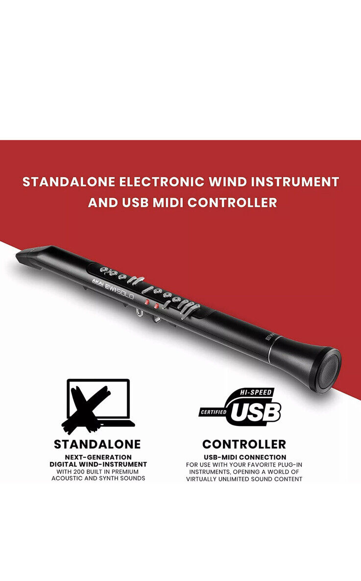 AKAI Professional EWI Solo  Electronic Wind Instrument With Built-in Speakers - Fresh Stock Dated December 2025