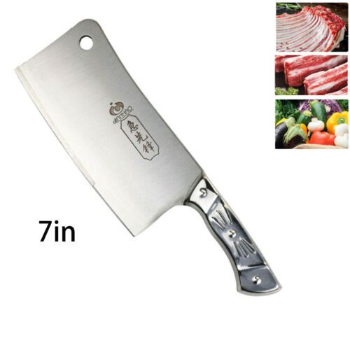 Kitchen 7“ Cleaver Knife Chopper Butcher  Stainless Steel for Home Restaurant - Fresh Stock Dated January 2026