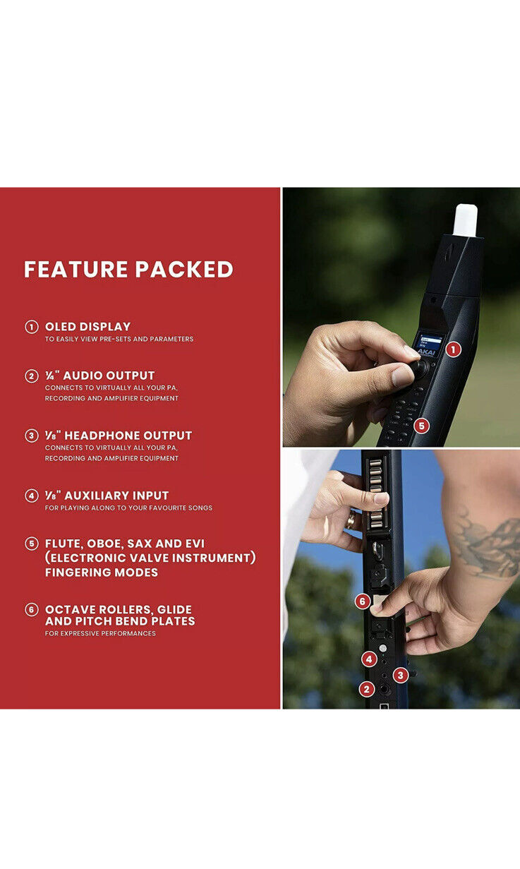 AKAI Professional EWI Solo  Electronic Wind Instrument With Built-in Speakers - Fresh Stock Dated December 2025