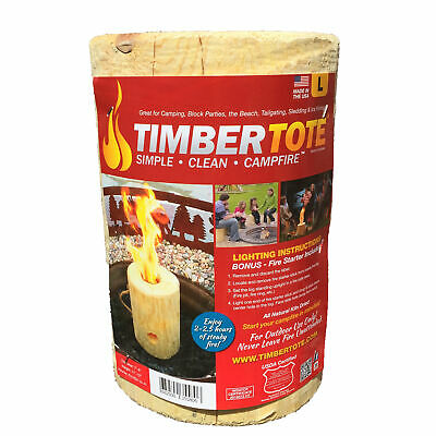 TimberTote Large 12x8 Inch One Log Campfire Camping Cooking Camp Fire Wood Log - Fresh Stock Dated December 2025