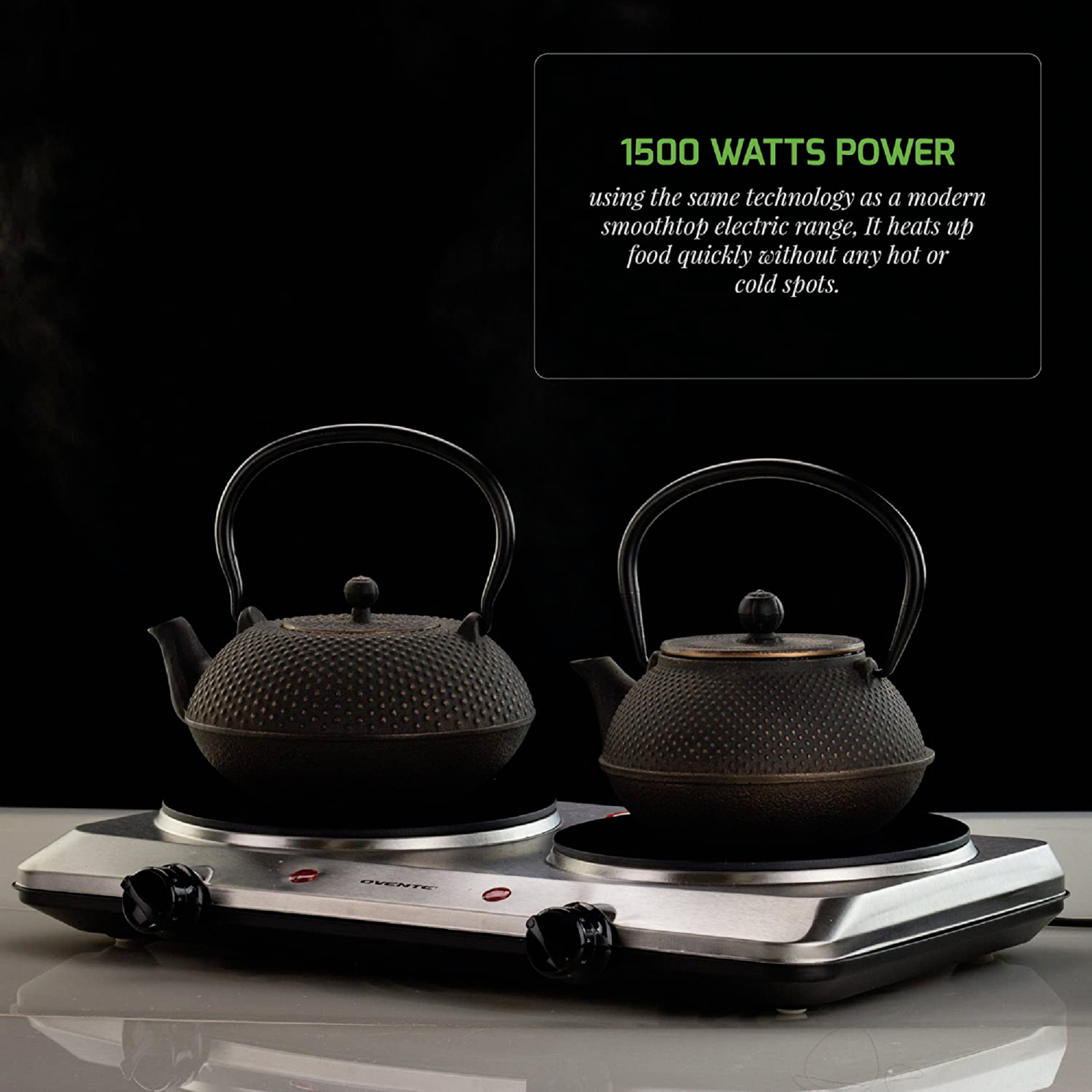 Estufa Cocina Electrica De 2 Hornillas Portatil Elegante y Potente! - Fresh Stock Dated February 2026