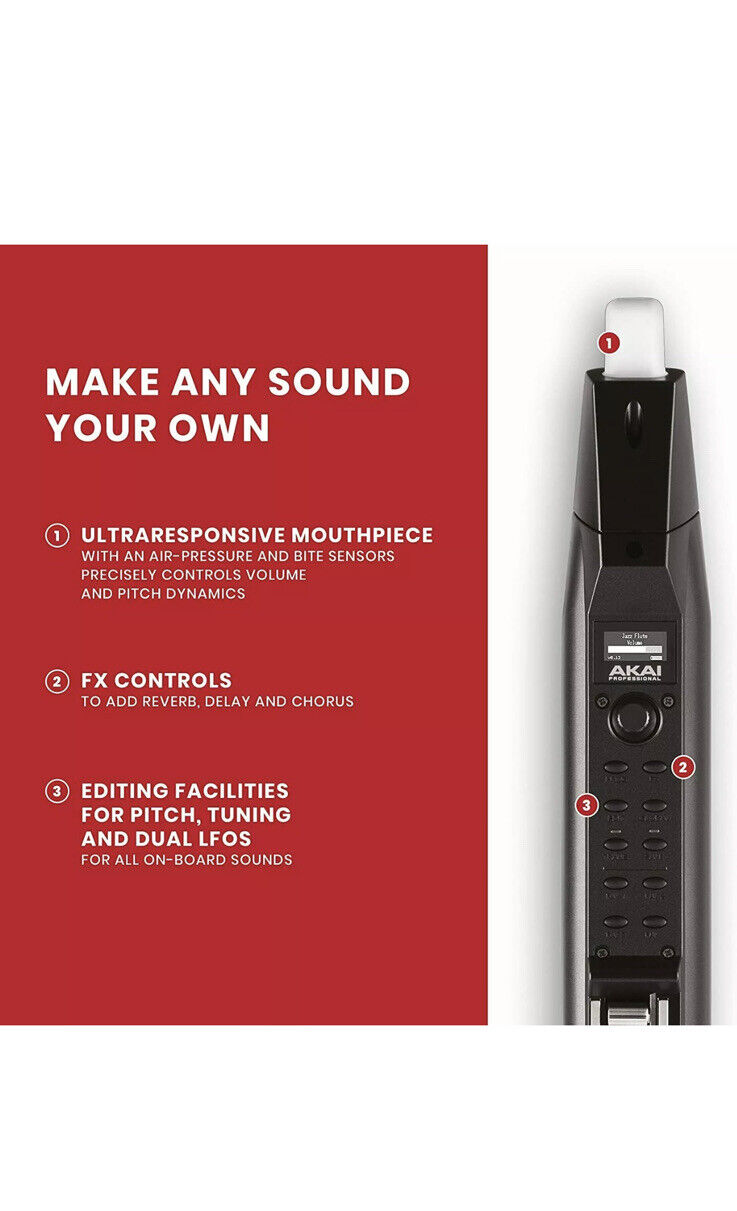 AKAI Professional EWI Solo  Electronic Wind Instrument With Built-in Speakers - Fresh Stock Dated December 2025