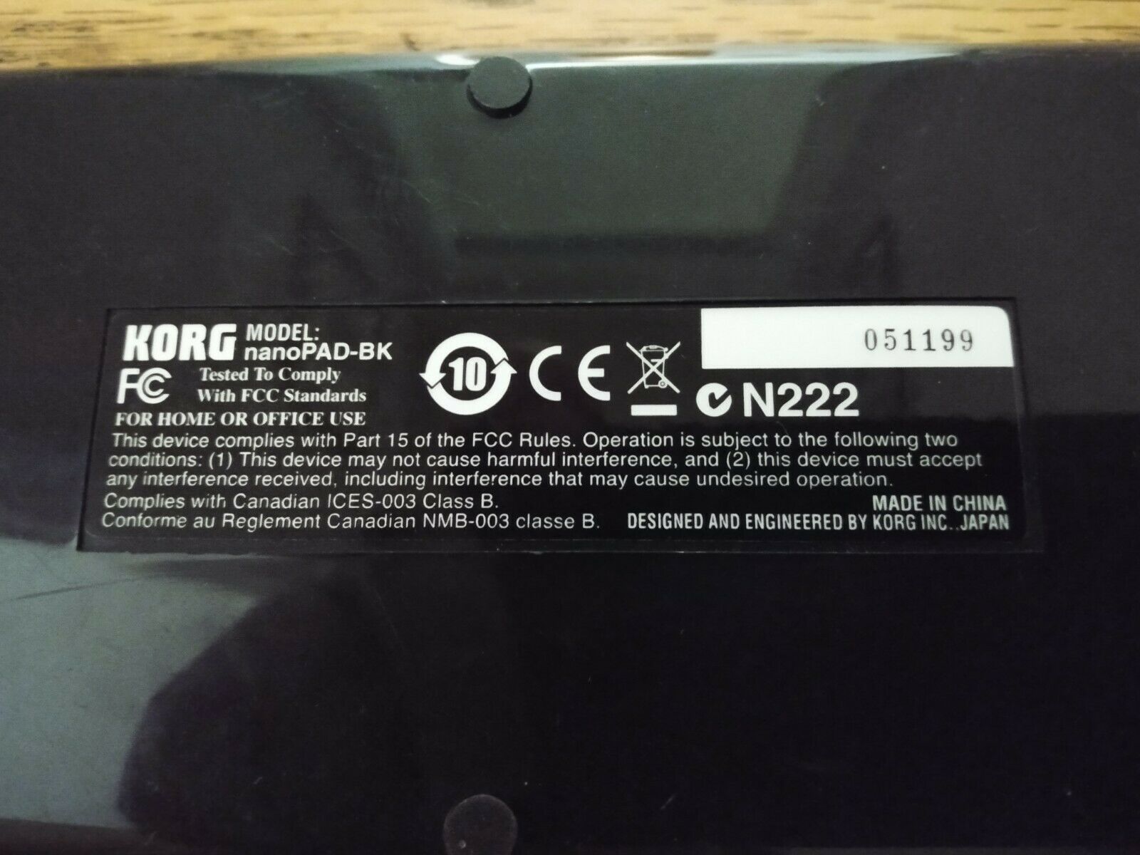 Korg nanoPAD-BK Slim Line USB MIDI Controller AS IS UNTESTED - Fresh Stock Dated December 2025