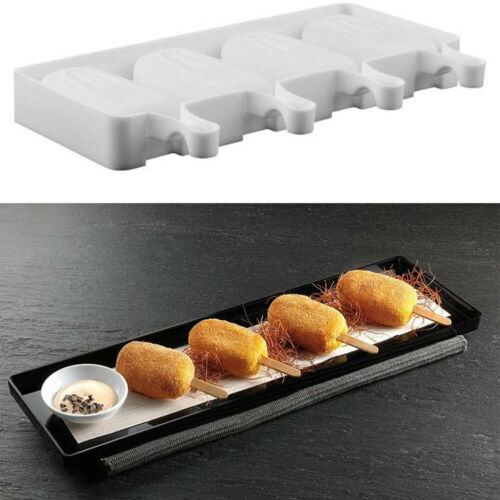 Ice Cream Molds Popsicle Molds Silicone 4 Cavities Homemade Maker Oval Mold USA - Fresh Stock Dated February 2026