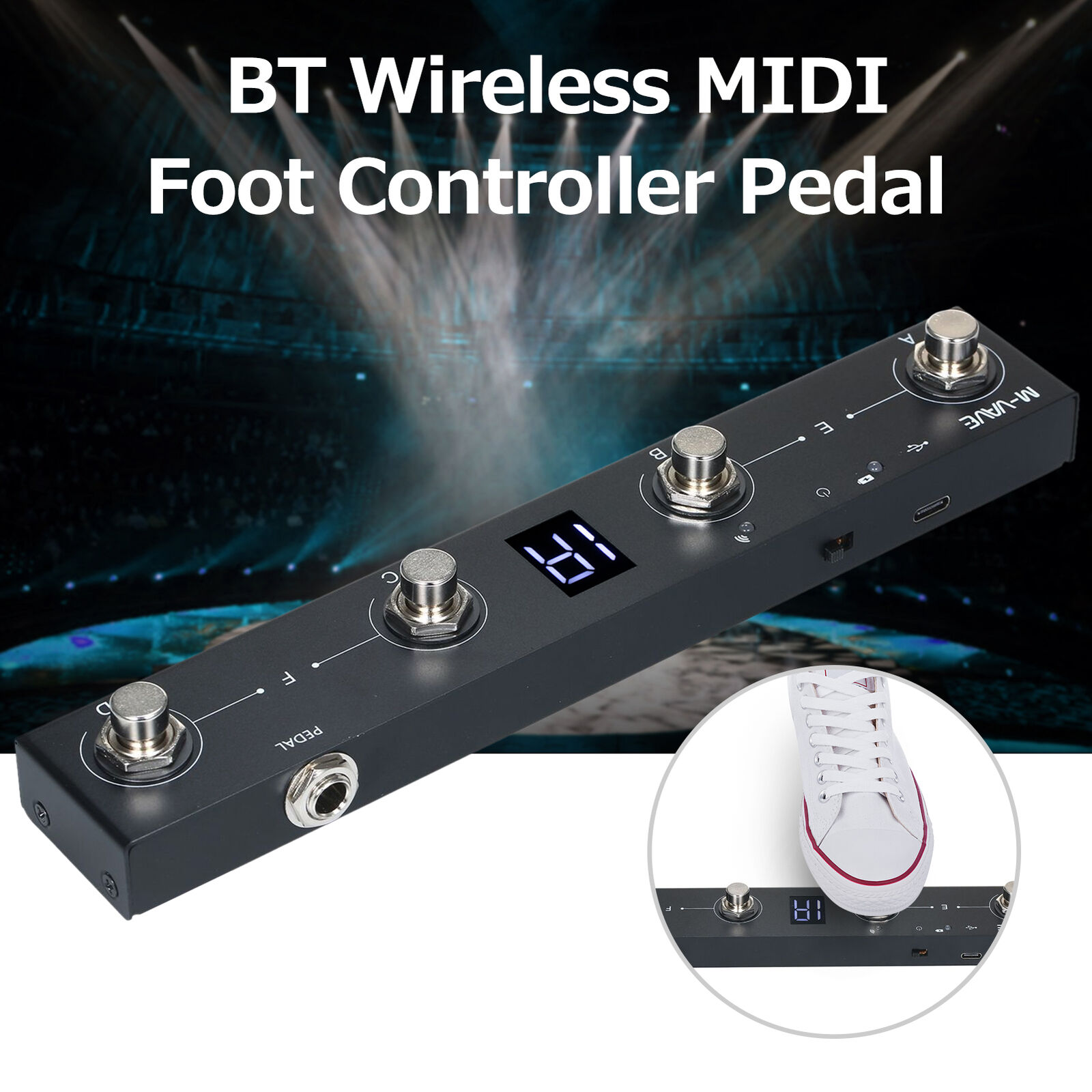 BT Wireless MIDI Controller Rechargeable 4 Buttons Portable MIDI Foot Controller - Fresh Stock Dated December 2025