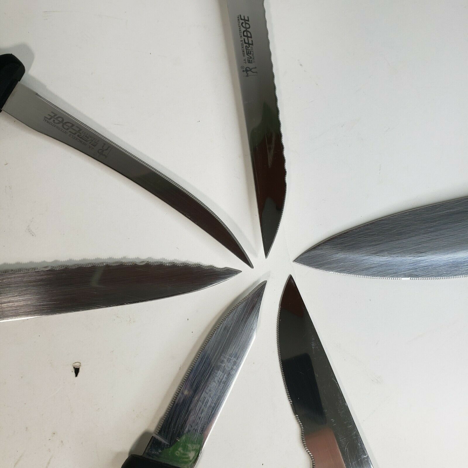 J A Henckels Everedge 6 Knife Kitchen Set w/ Block Chef's Fillet Paring Boning - Fresh Stock Dated February 2026