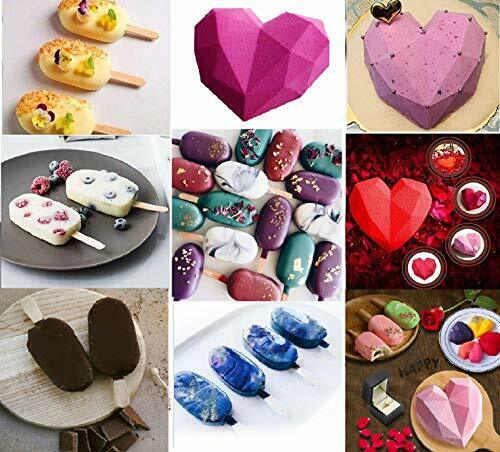 8 Cup Diamond Heart Shaped Cake Mold Tray 4 Cavities Popsicle Molds Ice Pop M... - Fresh Stock Dated February 2026