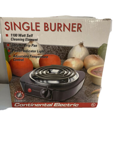 Continental Electric Single Burner with Instructional Booklet. Model CE 23309 - Fresh Stock Dated February 2026