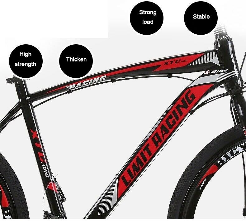 ROAD BIKE FIXED GEAR BICYCLE 21 SPEED DISC BRAKE NON-SLIP MOUNTAIN RACE CYCLE 26 - Fresh Stock Dated January 2026