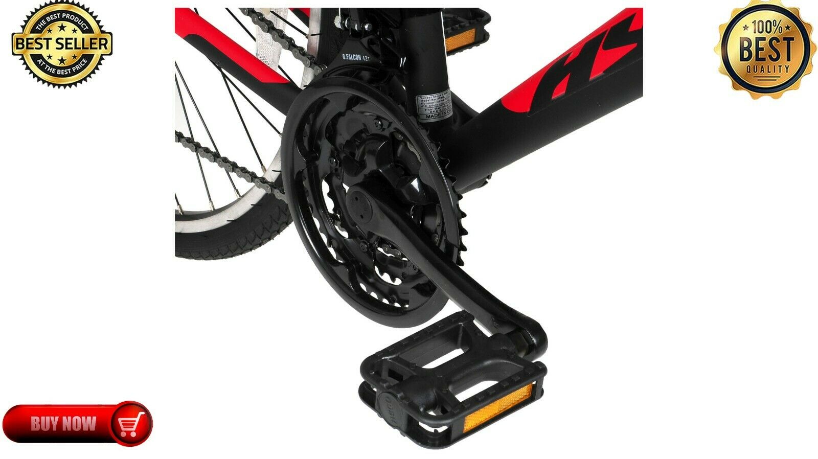 Hyper Bicycles 700c Men's SpinFit Hybrid Bike, Black and Red Fast Free Shipping - Fresh Stock Dated December 2025