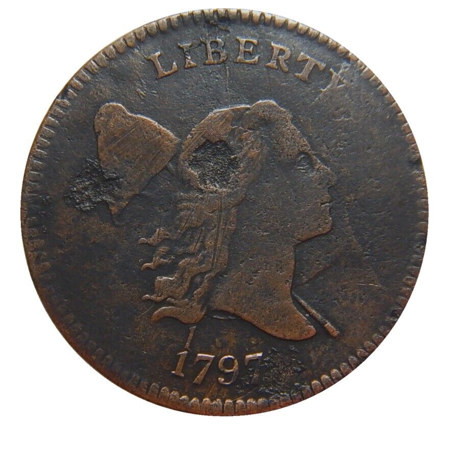 Half cent/penny 1797, 1 over 1 VF/XF details - Fresh Stock Dated December 2025