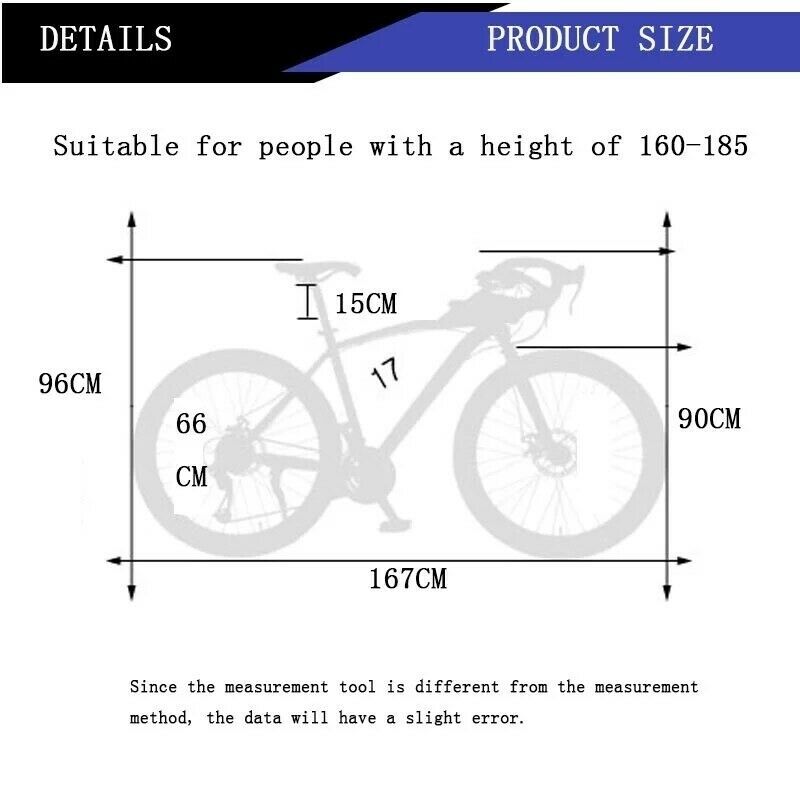 ROAD BIKE FIXED GEAR BICYCLE 21 SPEED DISC BRAKE NON-SLIP MOUNTAIN RACE CYCLE 26 - Fresh Stock Dated January 2026