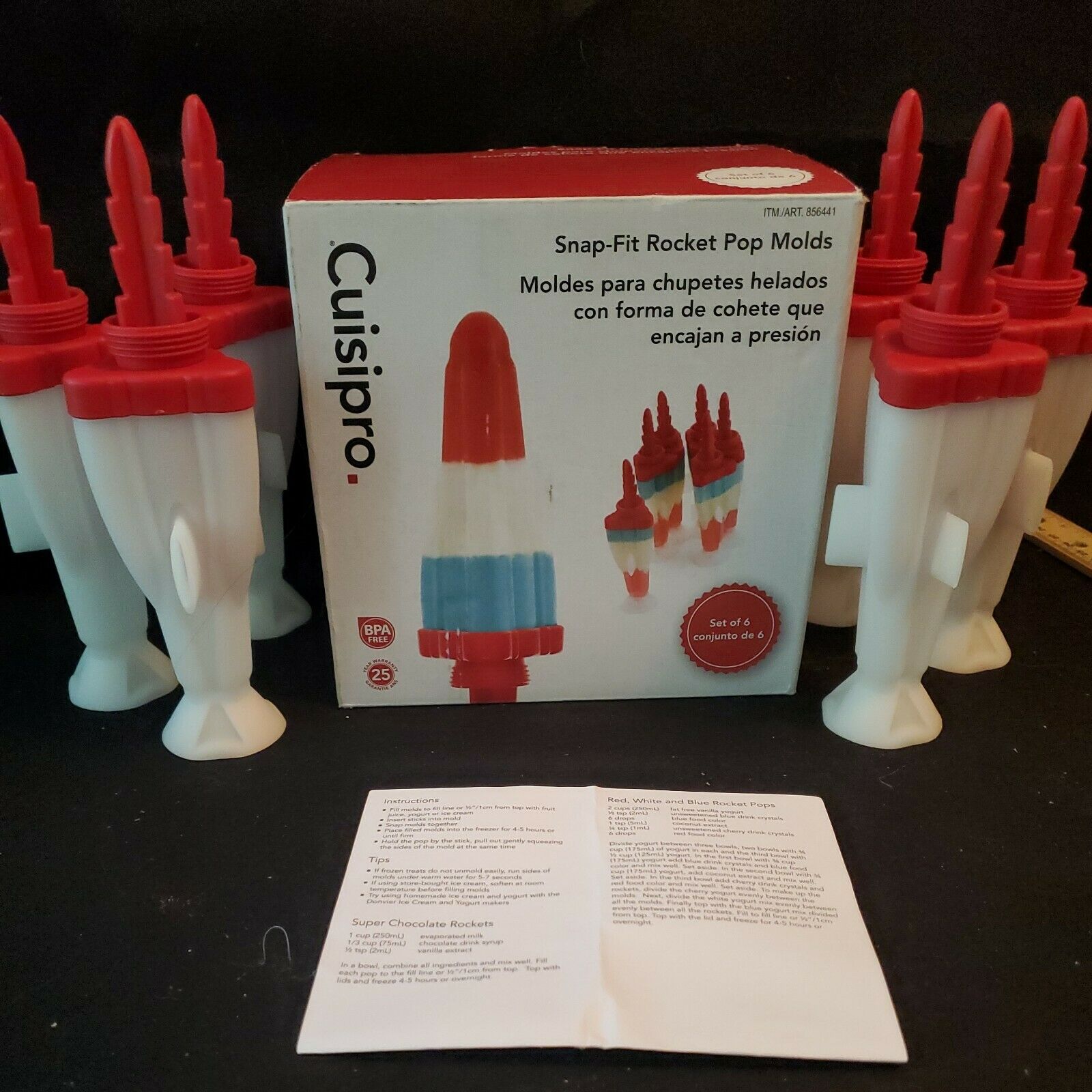 Cuisipro Snap-Fit Rocket Pop Molds, Set of 6 - Fresh Stock Dated February 2026