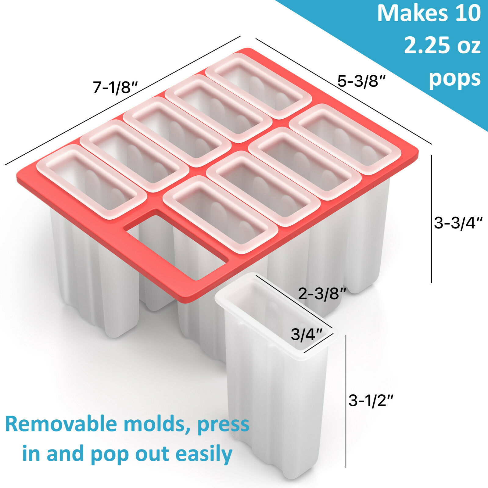 USA BPA FREE Frozen Popsicle Molds, Ice Cream Pop Maker Freezer Tray Fruit Kit - Fresh Stock Dated January 2026