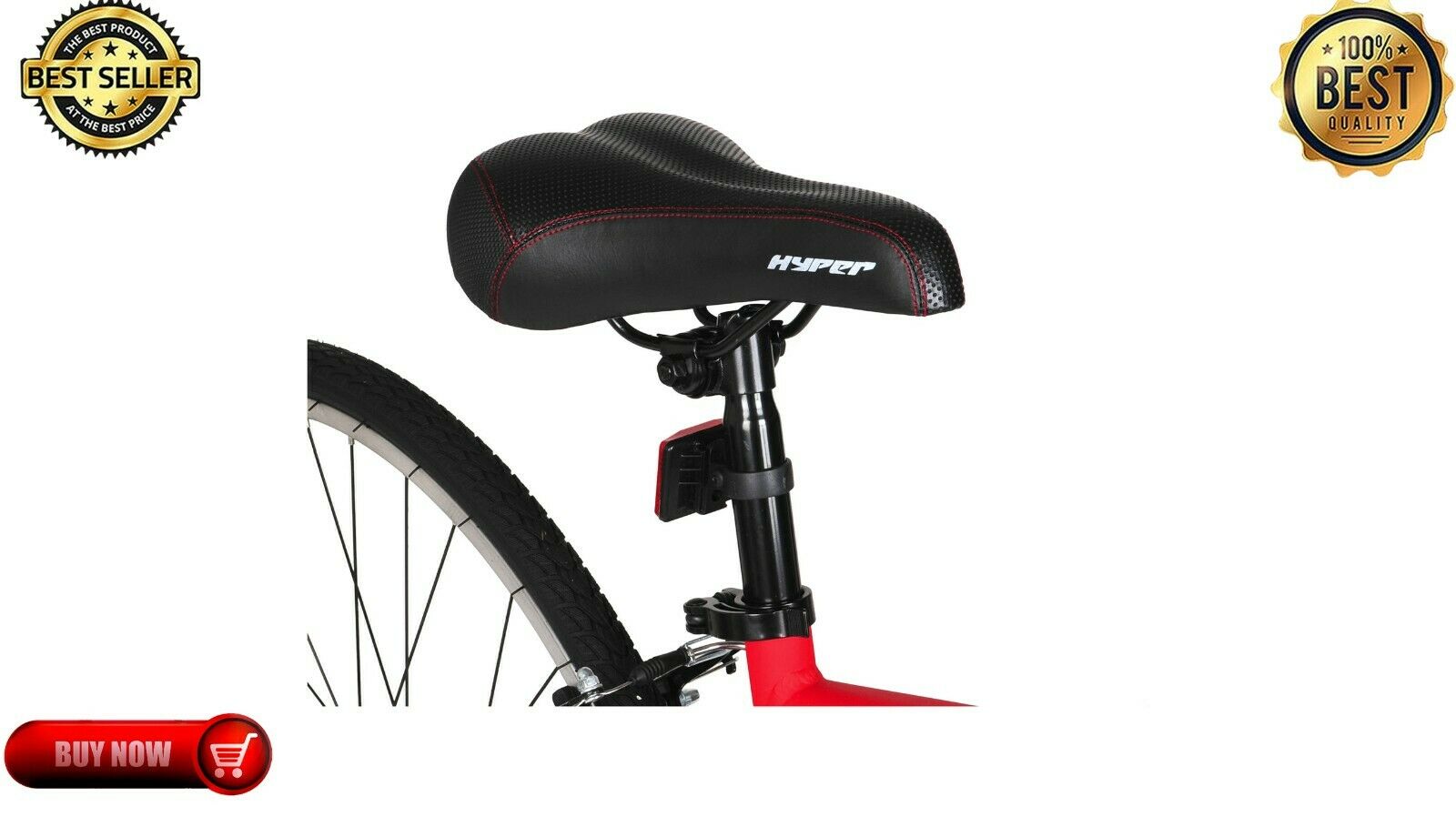 Hyper Bicycles 700c Men's SpinFit Hybrid Bike, Black and Red Fast Free Shipping - Fresh Stock Dated December 2025