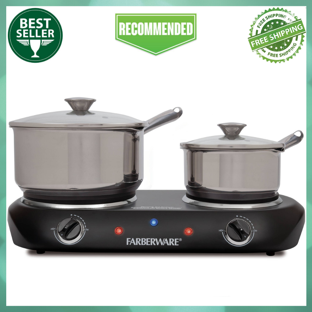 Double Burner Cooktop Electric Plate Portable Hot Stove 1800W Countertop Cooking - Fresh Stock Dated February 2026