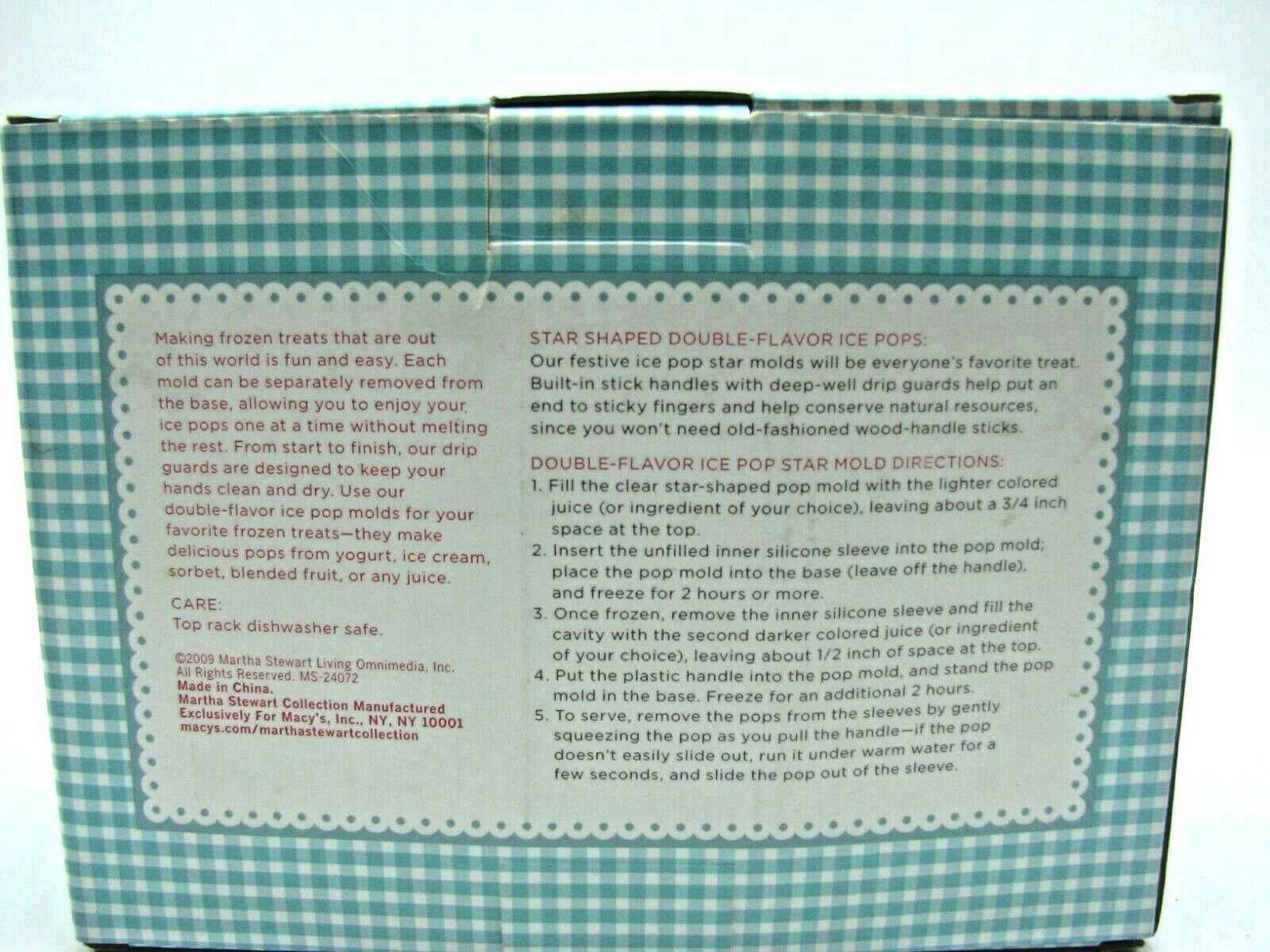 Martha Stewart Ice Pop Star Molds In Original Box 6 Pops - Fresh Stock Dated February 2026