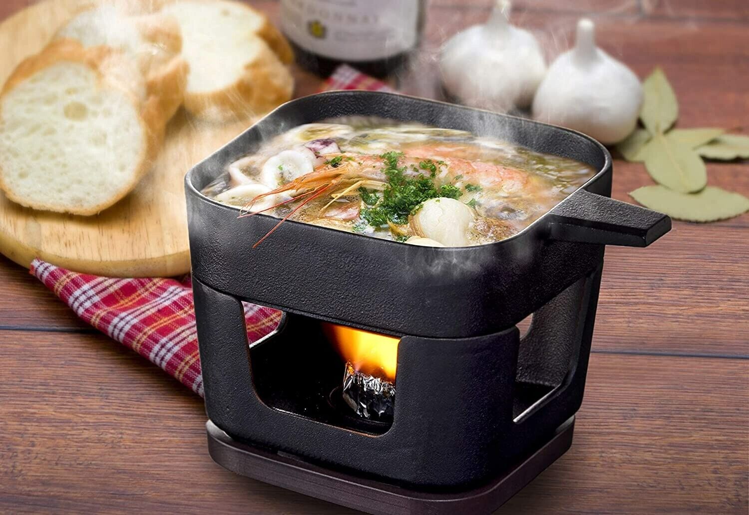 Ishigaki Sangyo Iron Casting Square Bread Stove Set Outdoor Black Japan - Fresh Stock Dated February 2026