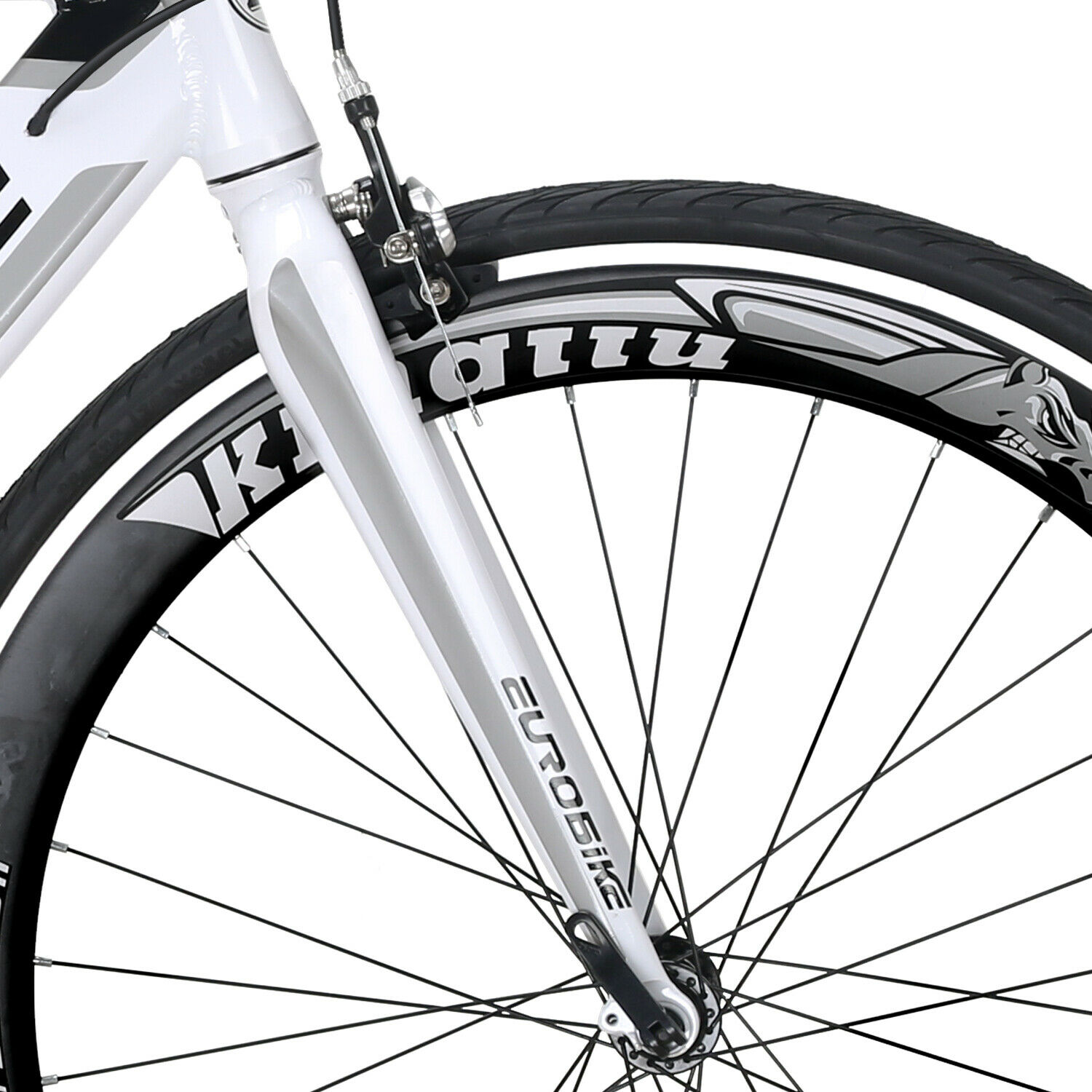 Eurobike XC7000 Road Bike 54 Cm Aluminum Frame 16 Speed Road Bicycle White - Fresh Stock Dated December 2025