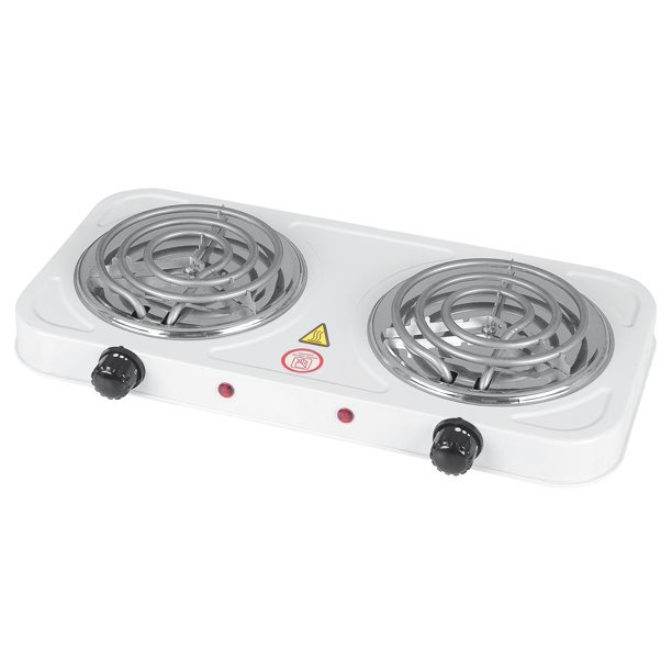 Electric Camping Double Burner Hot Plate Portable Heating Cooking Stove Dorm - Fresh Stock Dated February 2026