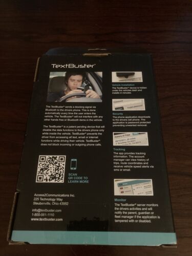 New sealed! TextBuster Text Blocking & Tracking Device For Vehicles. (5B) - Fresh Stock Dated January 2026