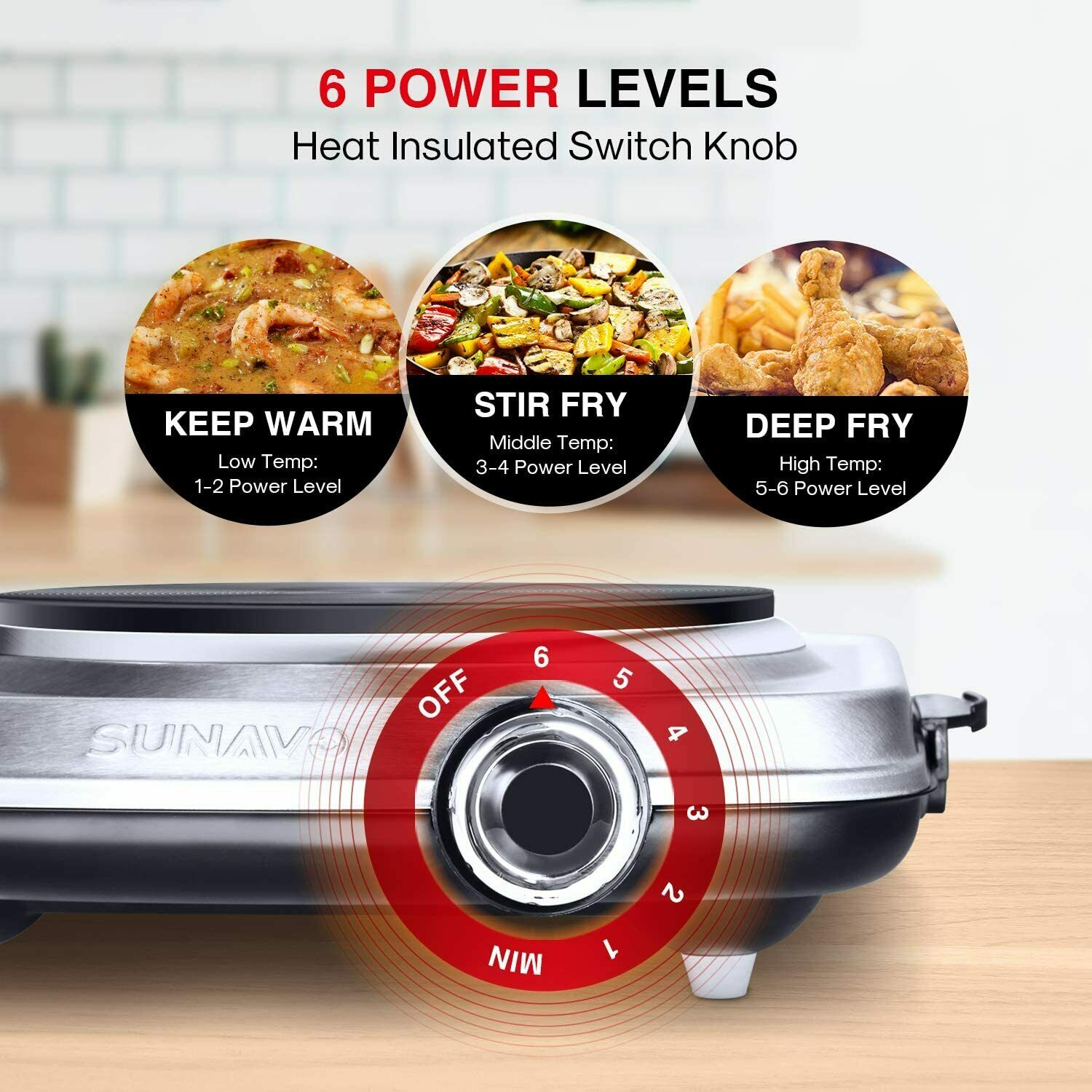 1500W Hot Plates for Cooking, Electric Single Burner with Handles - Fresh Stock Dated February 2026