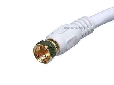 Monoprice 10ft RG6 (18AWG) 75Ohm, Quad Shield, CL2 Coaxial Cable - White - Fresh Stock Dated December 2025
