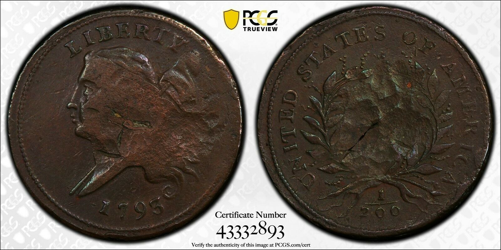 1793 C.4 Half cent, PCGS F det...NOT! Really XF det w/luster! DavidKahnRareCoins - Fresh Stock Dated December 2025