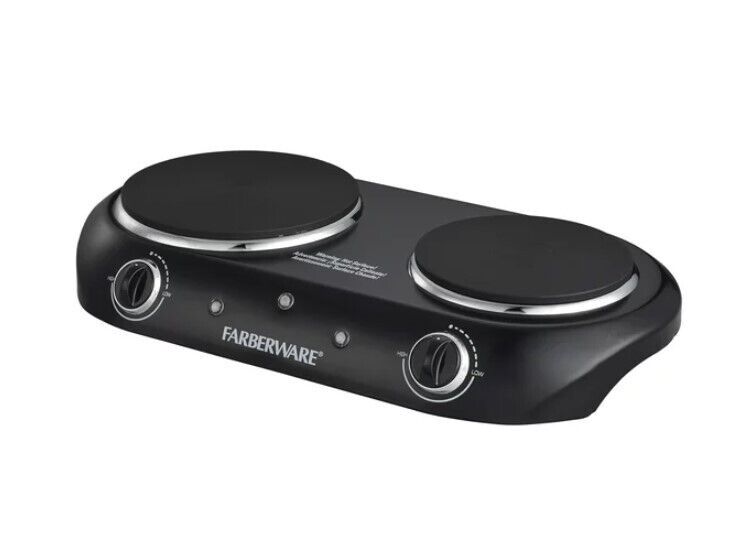 Electric Cooktop Burner 2 Plate Hot Portable Cooking Stove 1800 W, 1 Each - Fresh Stock Dated February 2026