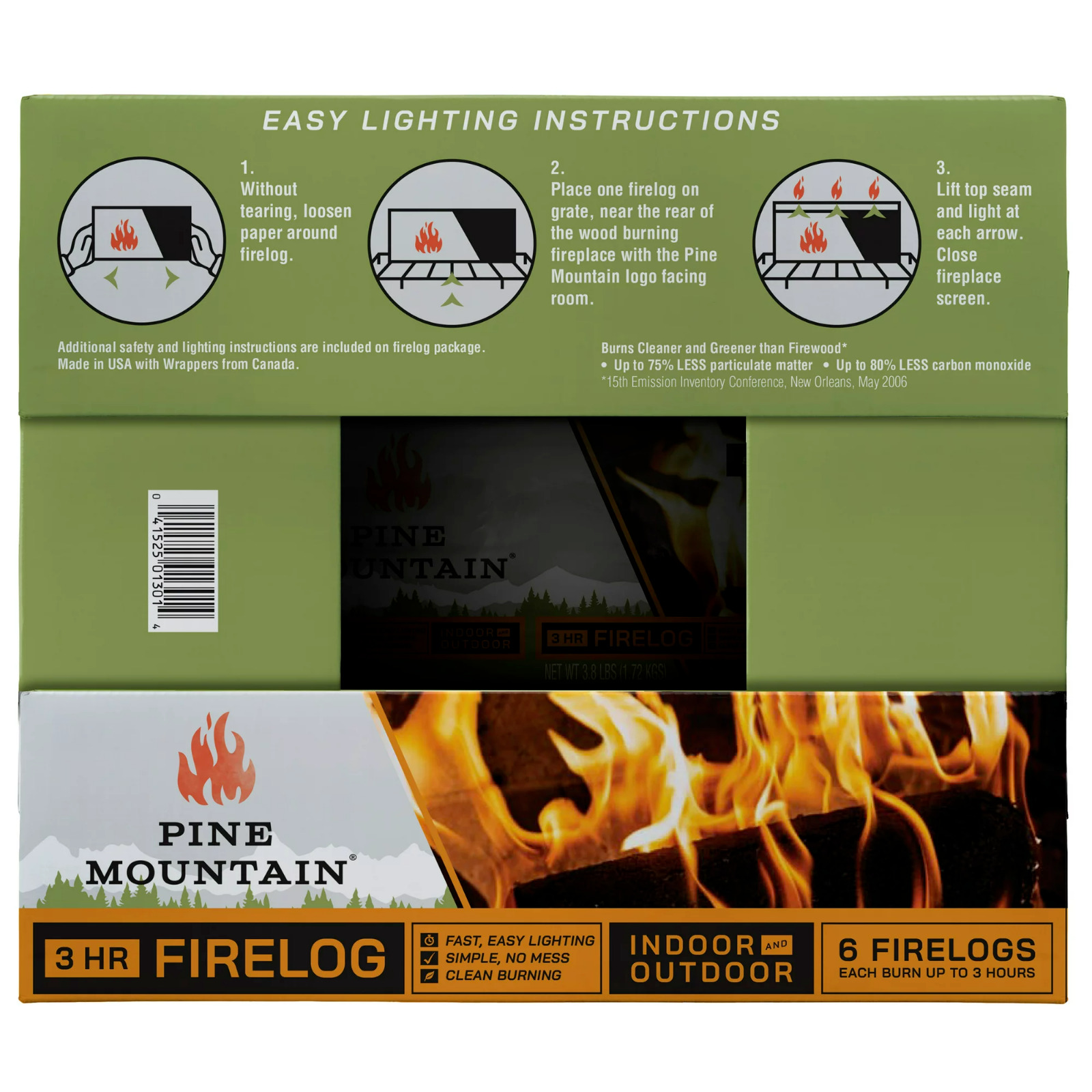 Duraflame Fire Logs 6 Pack - 4.5lb Bright Burning 3 Hour Burn Time Fast Lighting - Fresh Stock Dated December 2025