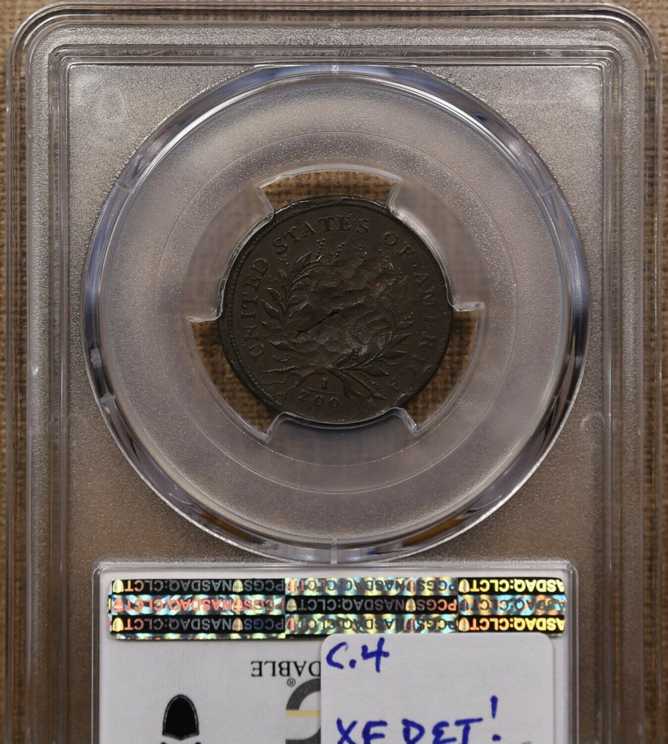 1793 C.4 Half cent, PCGS F det...NOT! Really XF det w/luster! DavidKahnRareCoins - Fresh Stock Dated December 2025