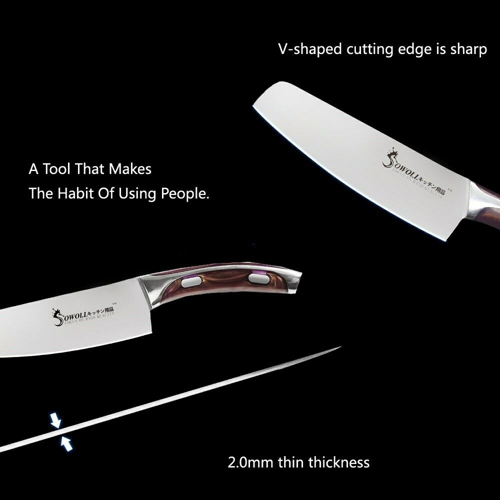 3Pcs Kitchen Knife Set Stainless Steel Utility Chef Chopping Meat Cleaver Knives - Fresh Stock Dated February 2026
