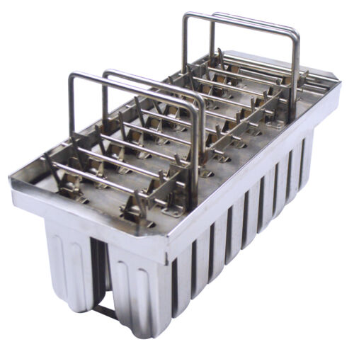 2 Grooves Stainless Ice Cream Molds Ice Lolly Popsicle Pops Bars 85ml x 20pcs - Fresh Stock Dated February 2026