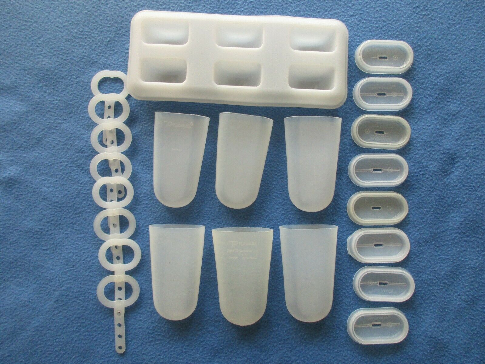 Tupperware Ice Tups Popsicle Molds Set of 6 Very Nice W/2 Extra Sticks & Covers - Fresh Stock Dated February 2026