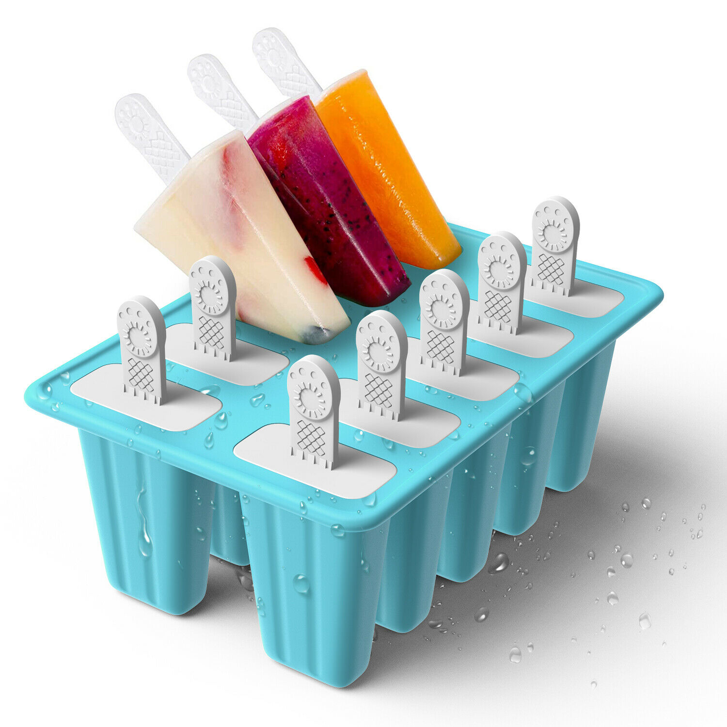10 Cell Ice Cream Popsicle Frozen Mold Silicone Pop Maker/6 Cell Ice Cube Moulds - Fresh Stock Dated January 2026