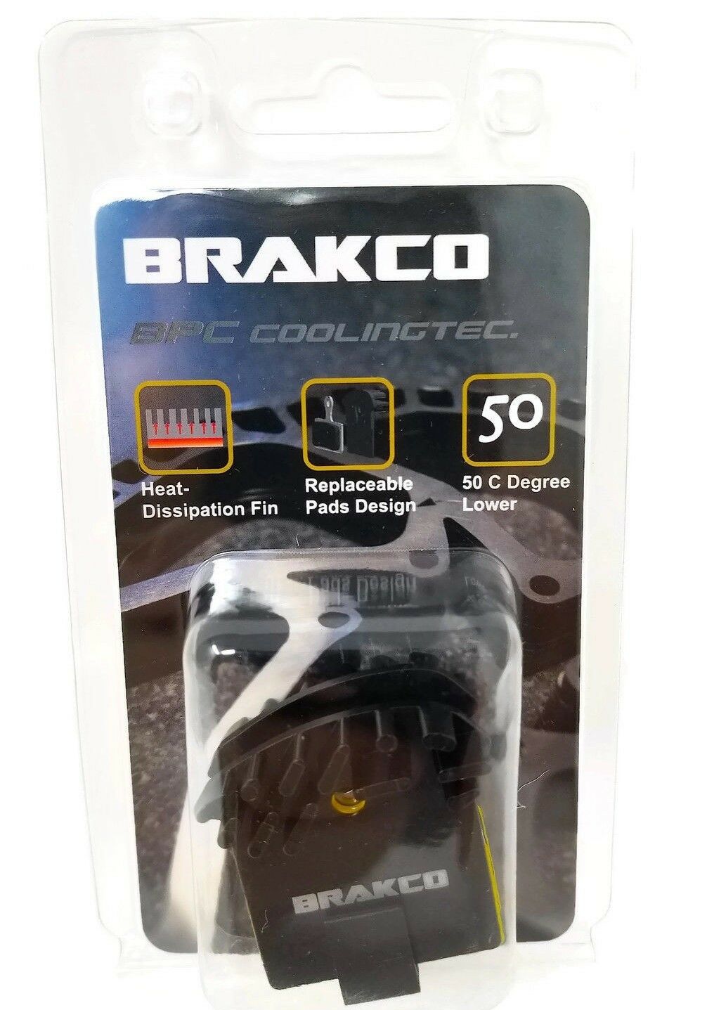 BRAKCO Disc Brake Pads with Cooling Fin BR M988 M985 XT M8000 M785 SLX M675 - Fresh Stock Dated December 2025