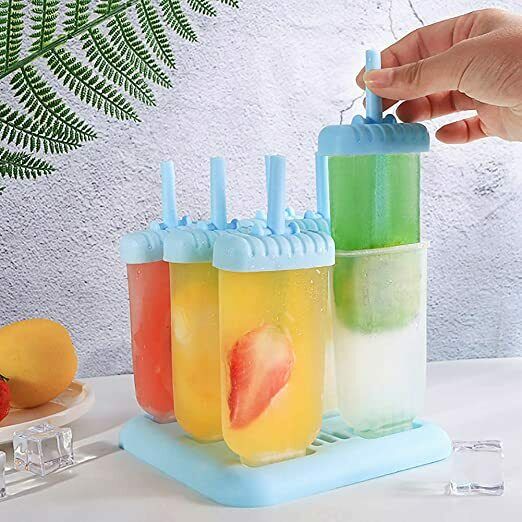 Popsicle Molds, Ozera Set of 6 Reusable Ice Pop Molds with Silicone Funnel, Brus - Fresh Stock Dated February 2026