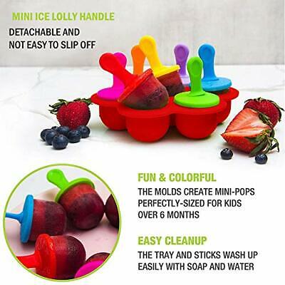 Silicone Popsicle Mold For Kids, Ice Pop Molds with Plastic Sticks & 1 Red - Fresh Stock Dated February 2026